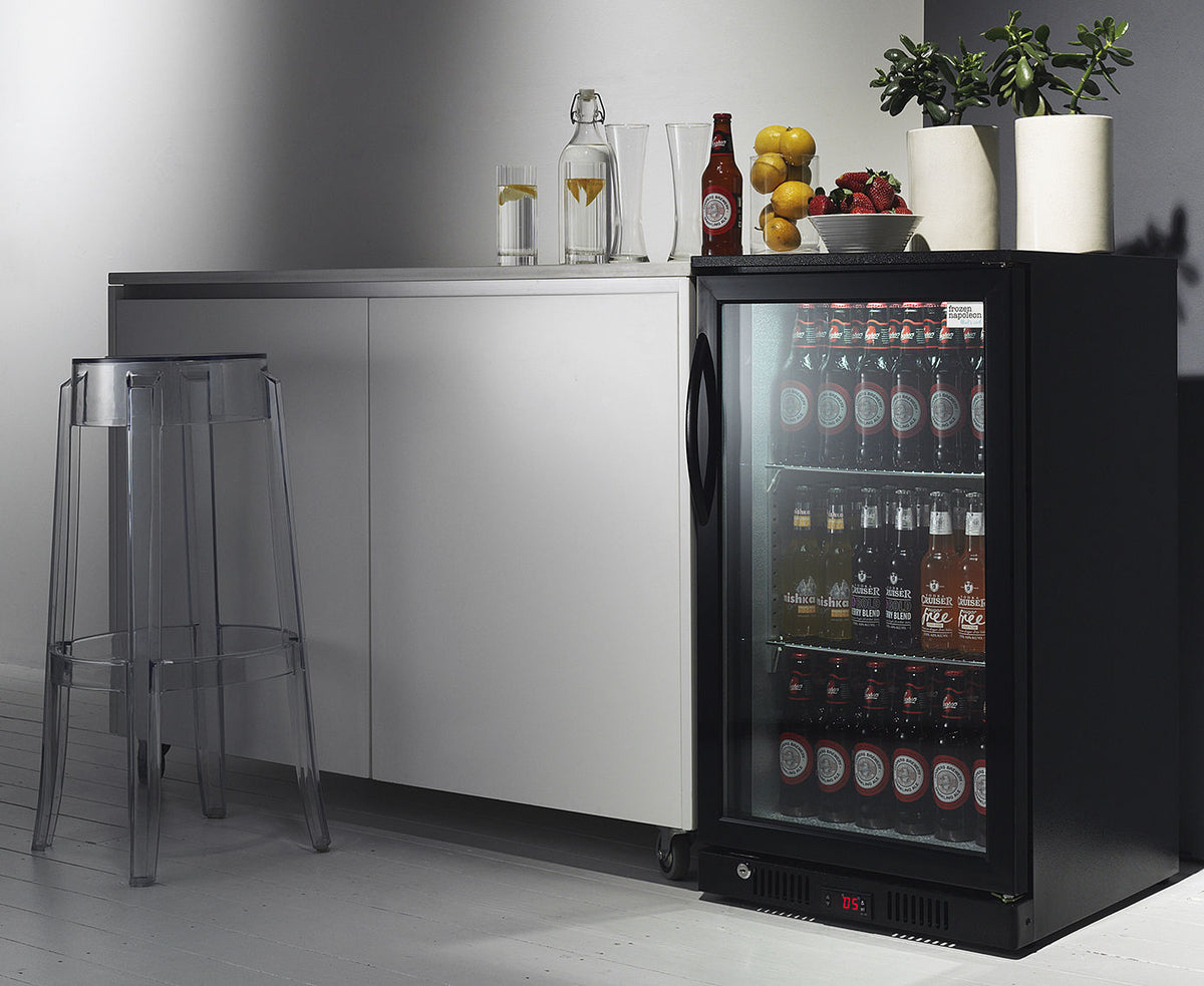 Glass bar deals fridge