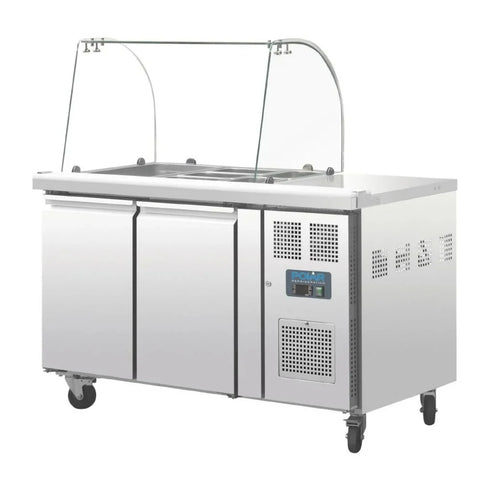 Polar U-Series Double Door Refrigerated Gastronorm Saladette Counter CT393-A