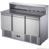 FED-X Three Door Salad Prep Fridge with Marble Top - XGNS1300E
