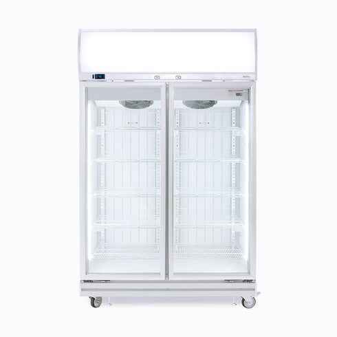 Bromic Flat Glass 2 Door 976L LED Upright Display Freezer - UF1000LF