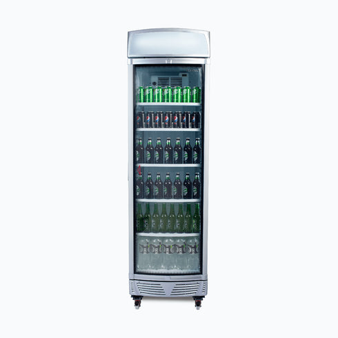 Bromic LED Curved Glass Door 380L Upright Display Chiller with Lightbox - GM0400LC NR
