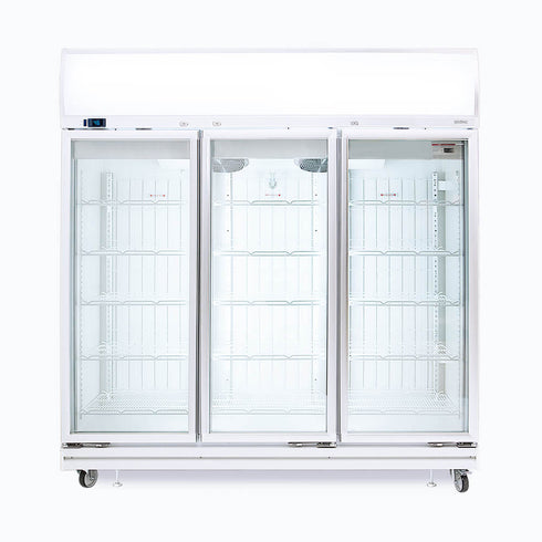 Bromic Flat Glass Triple Door 1507L LED Upright Display Freezer - UF1500LF