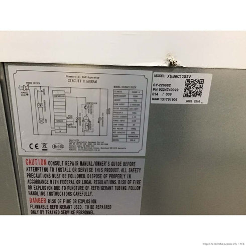 2NDs: FED-X Two Glass Door Bench Fridge XUB6C13G2V-VIC546