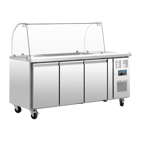 Polar U-Series Triple Door Refrigerated Saladette Counter - CT394-A