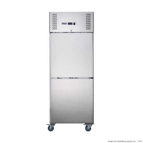 2NDs: FED-X S/S Two half Door Upright Freezer - XURF600S1V-NSW2197