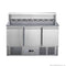 FED-X Three Door Salad Prep Fridge with Marble Top - XGNS1300E