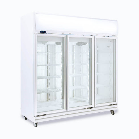 Bromic Flat Glass Triple Door 1507L LED Upright Display Freezer - UF1500LF