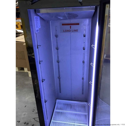 2NDs: Single Glass Door Upright Fridge Black Stainless Steel - SUCG500B