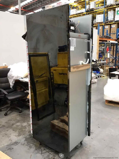 2NDs: Single Glass Door Upright Fridge Black Stainless Steel - SUCG500B-NSW1184