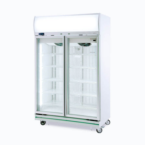 Bromic Flat Glass 2 Door 976L LED Upright Display Freezer - UF1000LF
