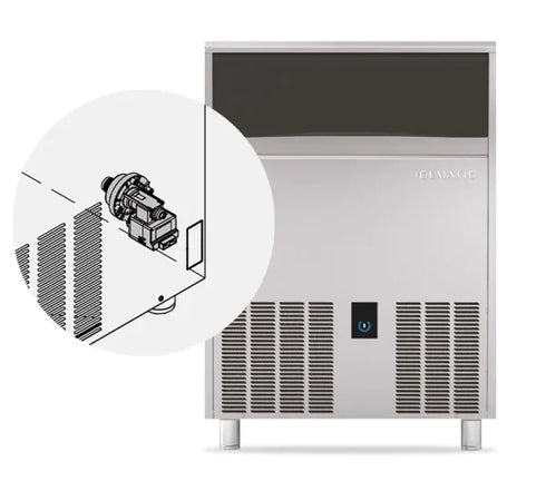 Icematic Self Contained Ice Machines with Removable Air Filter and Integrated Drain pump 90kg - C90DP-A
