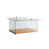 Exquisite One Tier Flat Glass Ambient Cake Display - Elegant Walnut - CD35-W