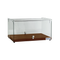 Exquisite One Tier Flat Glass Ambient Cake Display - Elegant Walnut - CD35-W
