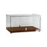 Exquisite One Tier Flat Glass Ambient Cake Display - Elegant Walnut - CD35-W