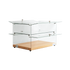 Exquisite Two Tiers Flat Glass Ambient Cake Display – Natural Oak - CD50-O