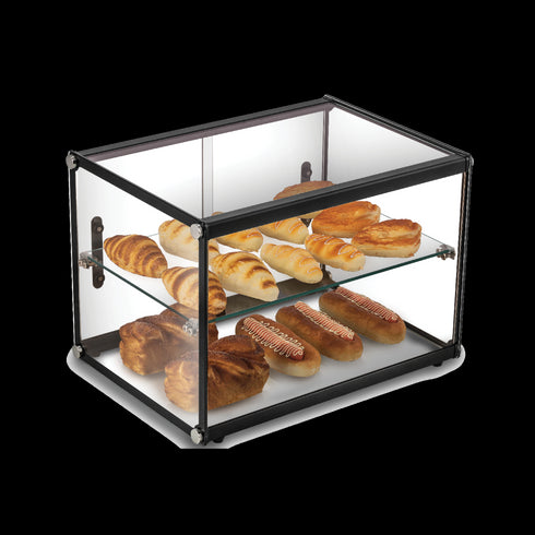 Exquisite Two Tiers Flat Glass Ambient Cake Display - CD65