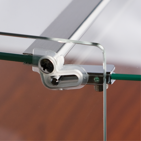 Exquisite Two Tiers Flat Glass Ambient Cake Display – Elegant Walnut - CD50-W