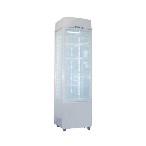 Exquisite White Four Sided Glass Upright Display Fridge - CTD235