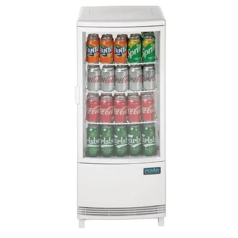 Polar C-Series Energy Efficient Curved Door Display Fridge White 86Ltr CX576-A