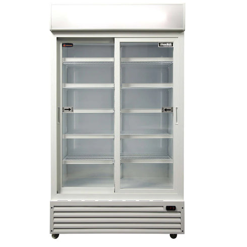 Crusader 2 Glass Sliding Door Display Fridge 1000L (White) - CCE1130S