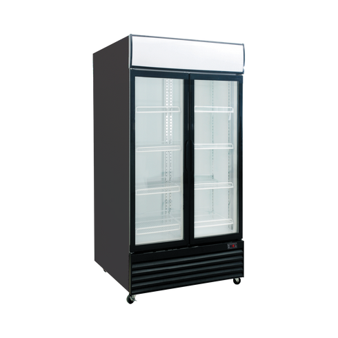 Exquisite Two Glass Doors Upright Display Refrigerators – Black - DC1000PB