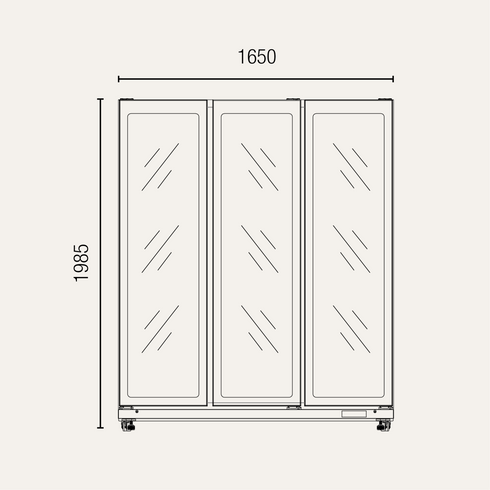 Exquisite Three Glass Doors Upright Display Fridge – Black - DC1100