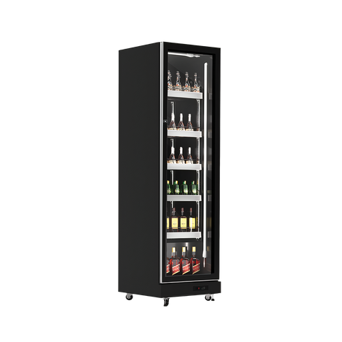 Exquisite One Glass Doors Upright Display Fridge – Black - DC410