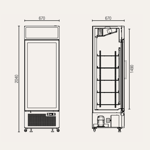 Exquisite One Glass Door Upright Display Refrigerators – Black - DC440PB