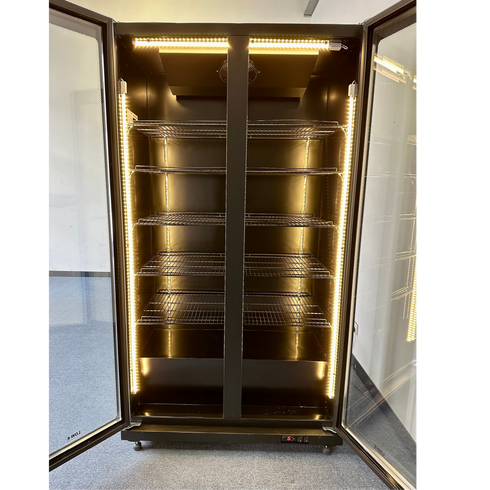 Exquisite Three Glass Doors Upright Display Fridge – Black - DC1100