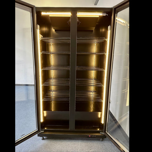 Exquisite Two Glass Doors Upright Display Fridge – Black - DC700