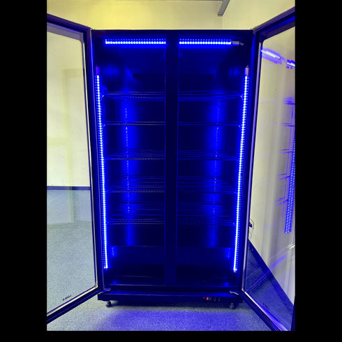 Exquisite Two Glass Doors Upright Display Fridge – Black - DC700