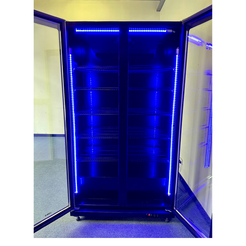 Exquisite Three Glass Doors Upright Display Fridge – Black - DC1100