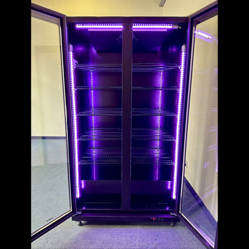 Exquisite Two Glass Doors Upright Display Fridge – Black - DC700