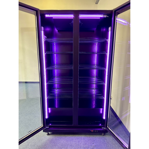 Exquisite Three Glass Doors Upright Display Fridge – Black - DC1100