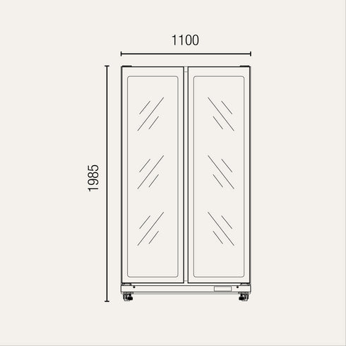 Exquisite Two Glass Doors Upright Display Fridge – Black - DC700
