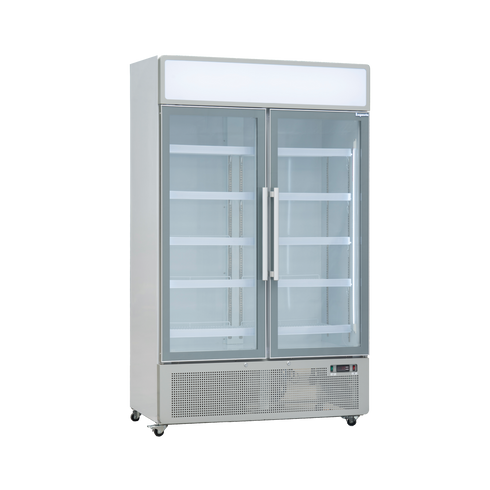 Exquisite Two Glass Door Upright Display Refrigerators – White - DC1010P