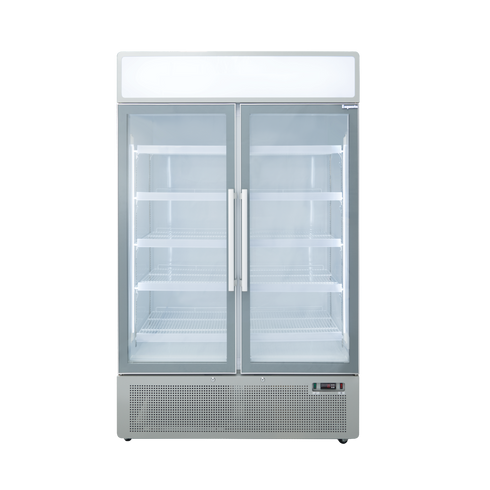 Exquisite Two Glass Door Upright Display Refrigerators – White - DC1010P