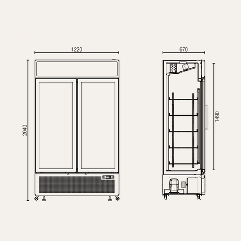 Exquisite Two Glass Door Upright Display Refrigerators 850L – Black - DC880PB