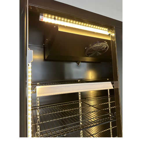 Exquisite One Glass Doors Upright Display Fridge – Black - DC410
