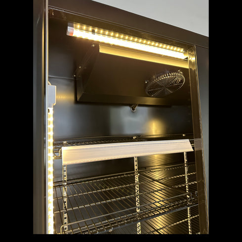 Exquisite Two Glass Doors Upright Display Fridge – Black - DC700