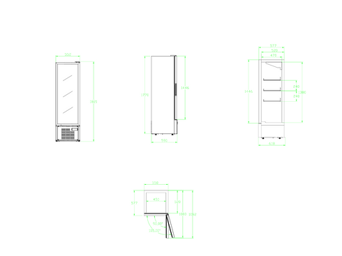 AG Upright Glass Door Display/Drinks Fridge Black 274L - DF274B
