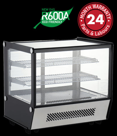 Exquisite Counter Top Cold Cake Display Square Glass 120L - CTC120S