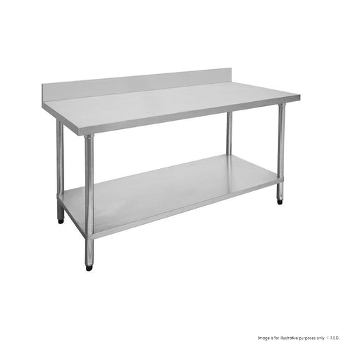 FED Economic 304 Grade Stainless Steel Table with Splashback 0600-7-WBB