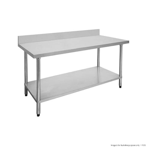 FED Economic 304 Grade Stainless Steel Table with Splashback 1200-7-WBB