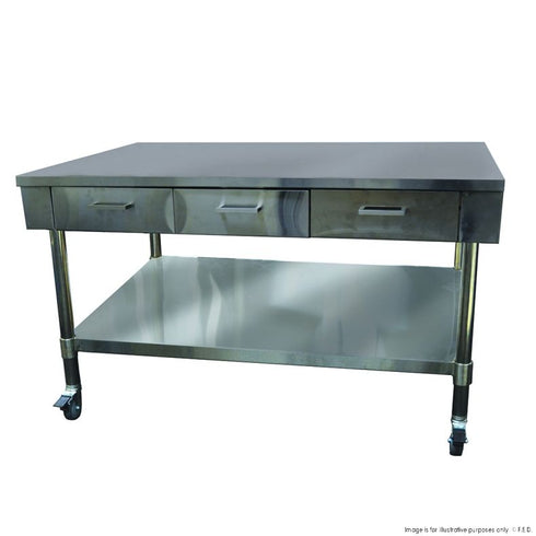 FED Work Bench with 3 Drawer and Under Shelf SWBD8-3