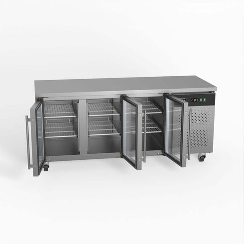 AG Three Door Commercial Glass Door Worktop / Under Bench Display Fridge 700mm Depth - GNX3100TNG