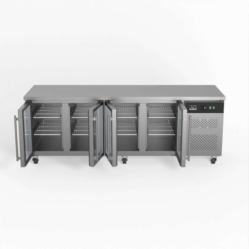 AG Four Door Commercial Glass Door Worktop / Under Bench Display Fridge 700mm Depth - GNX4100TNG