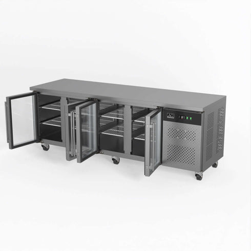 AG Four Door Commercial Glass Door Worktop / Under Bench Display Fridge 700mm Depth - GNX4100TNG