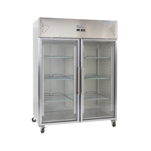 Exquisite Two Doors Stainless Steel Upright Chiller Glass Door - GSC1410G