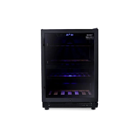Husky Riserva 154L Dual Zone Wine Fridge in Black - HUSWS54DMBZY